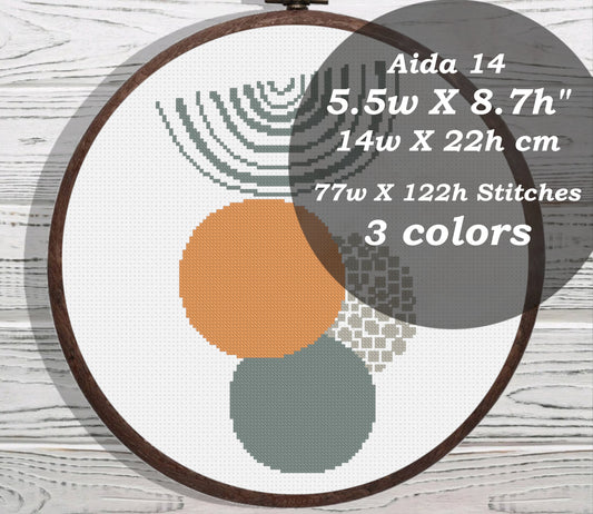 Geometric Mid Century cross stitch pattern