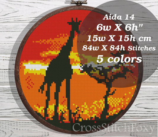 Giraffe cross stitch pattern