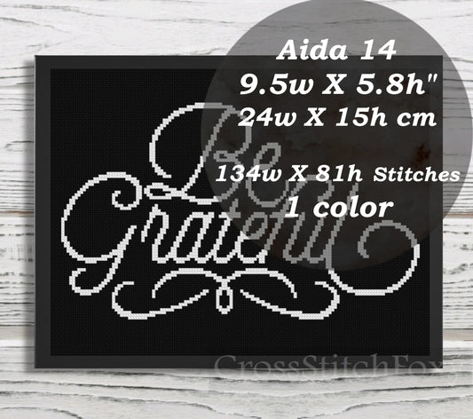 Be Grateful cross stitch pattern