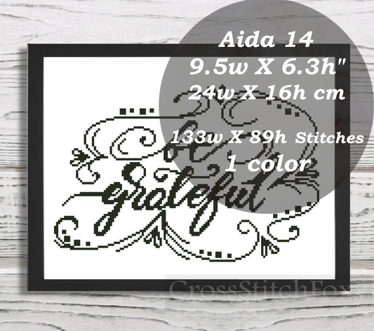 Be Grateful cross stitch pattern