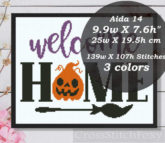 Halloween Welcome Home cross stitch