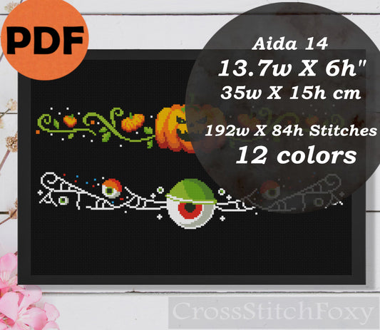 Halloween Borders Cross Stitch Pattern