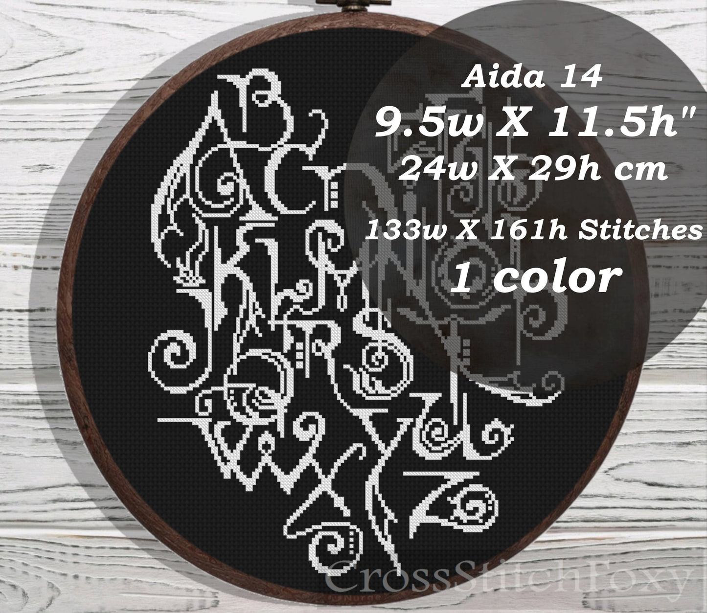 Halloween Lettering cross stitch pattern