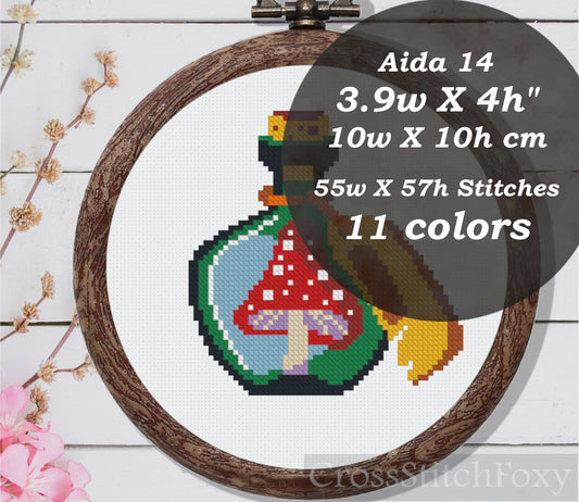 Halloween Magic Potion Bottles Cross Stitch Patterns