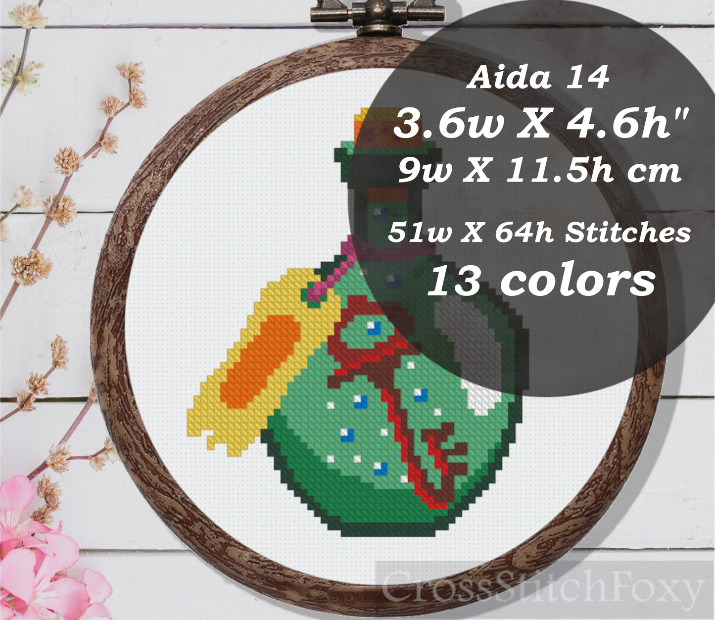 Halloween Magic Potion Bottles Cross Stitch Patterns