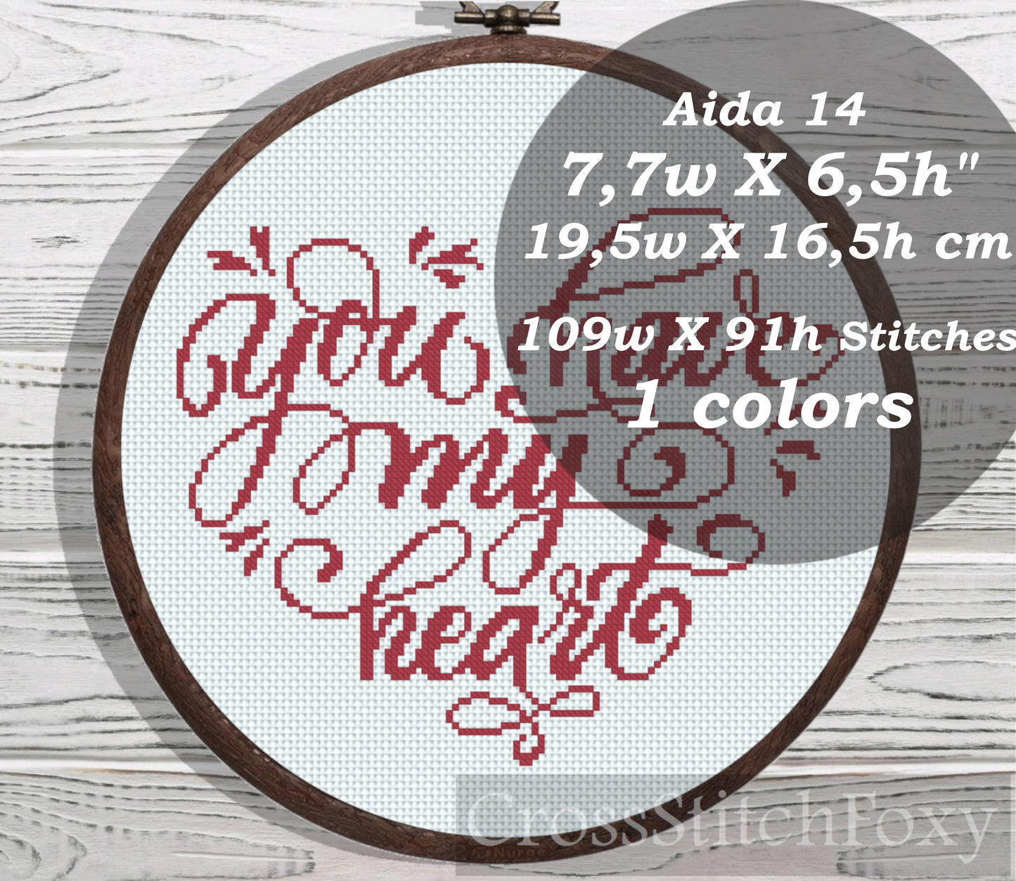 You Have My Heart cross stitch pattern