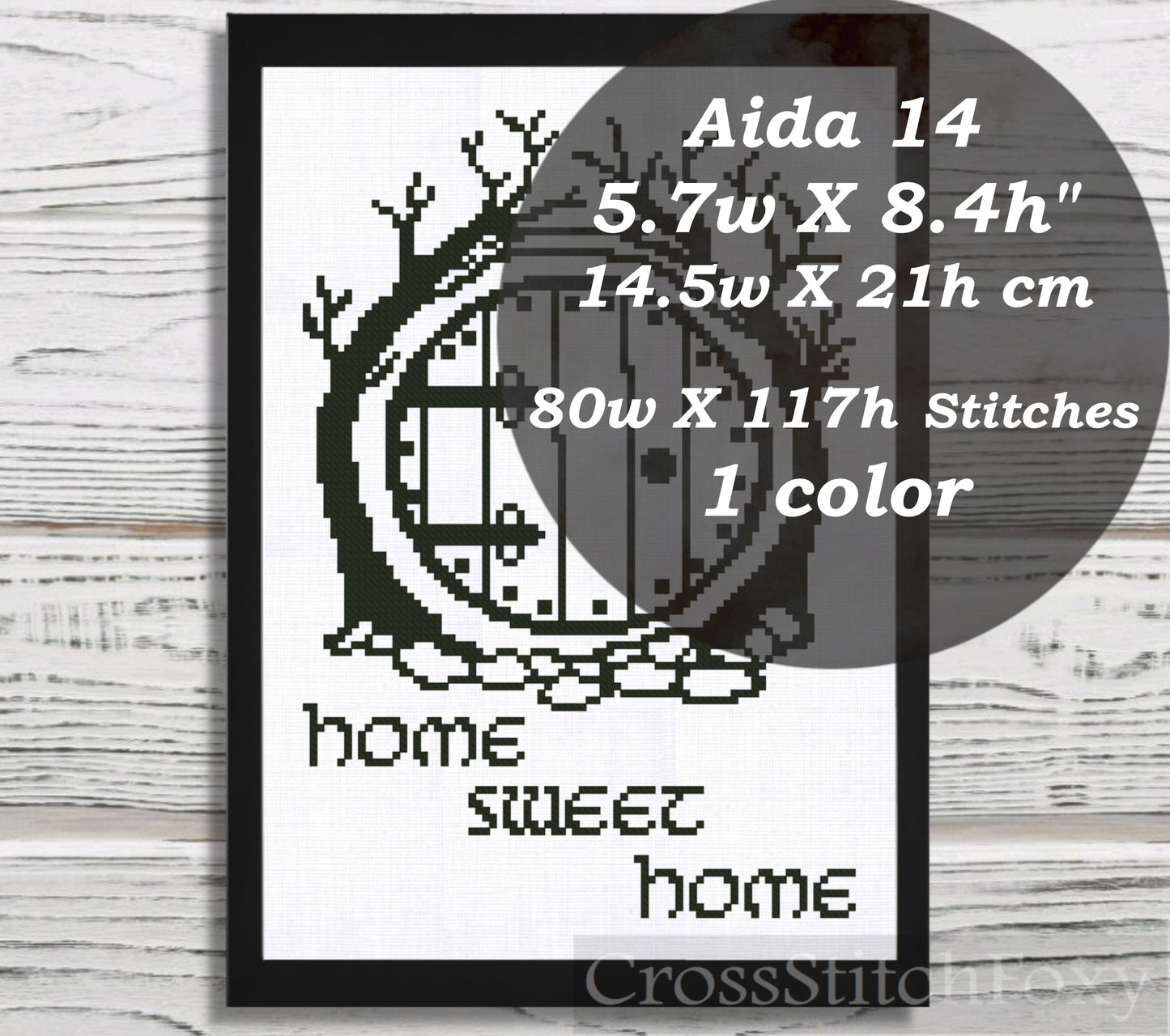 Hobbit Home Sweet Home cross stitch pattern