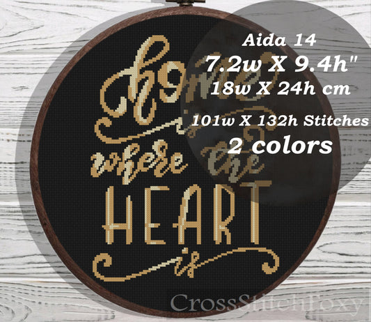 Home Is Where The Heart Is cross stitch pattern