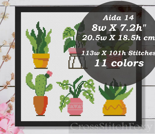 Home Plants Cross Stitch Pattern