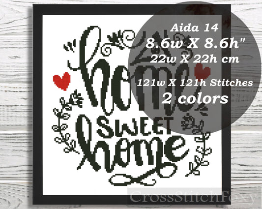Home Sweet Home cross stitch pattern