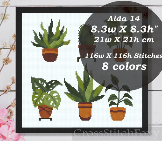 Homeplants Cross Stitch Pattern
