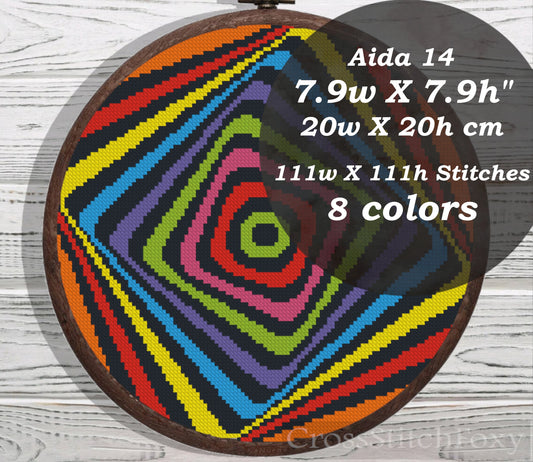 Hypnotic abstract cross stitch pattern