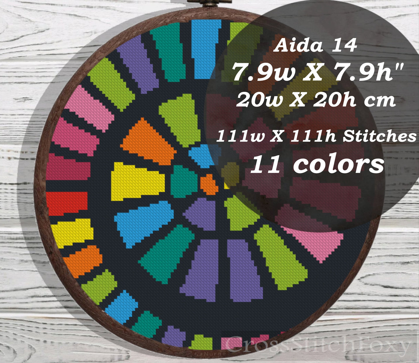 Hypnotic abstract cross stitch pattern