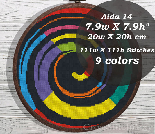 Hypnotic abstract cross stitch pattern