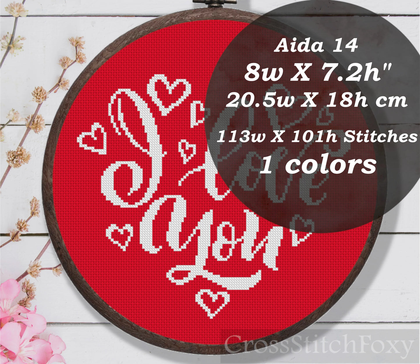 I Love You cross stitch pattern