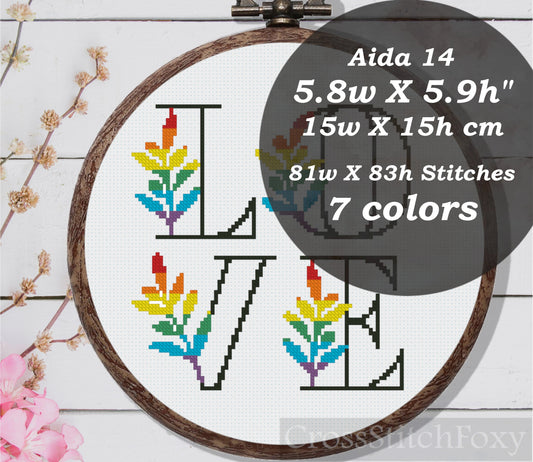 LGTB Pride Love Cross Stitch Pattern