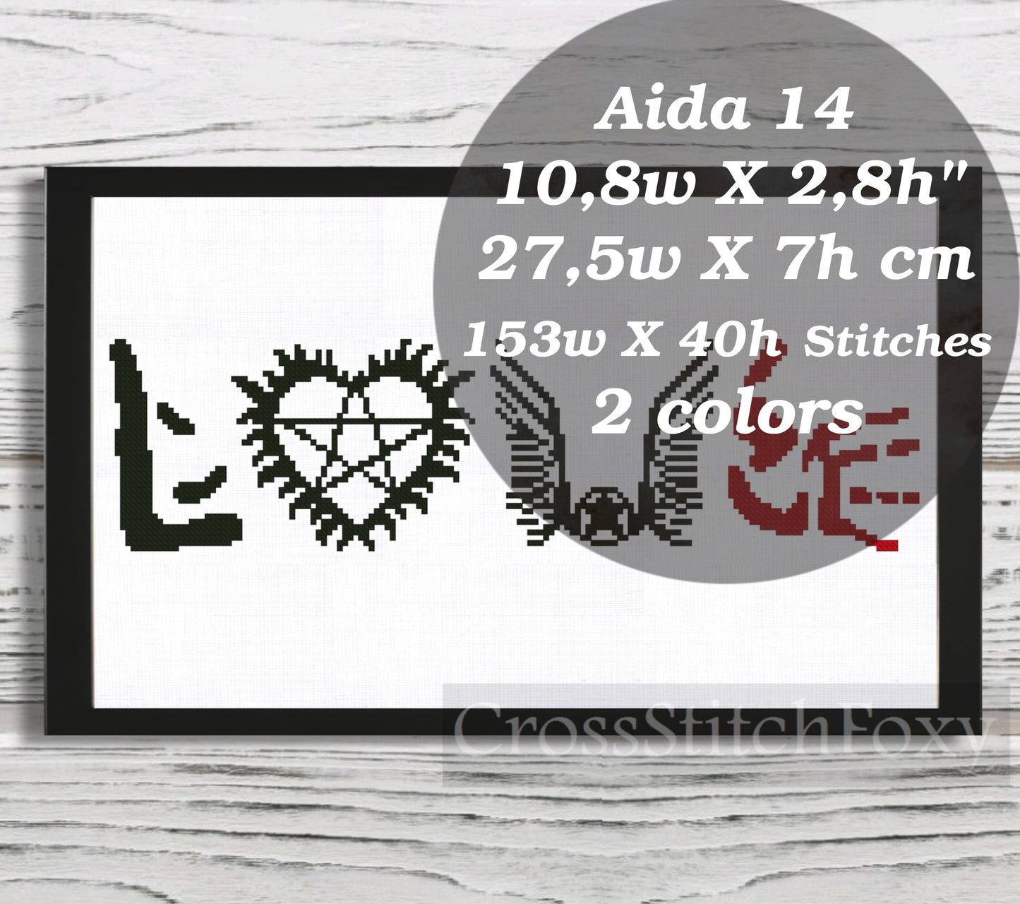 Love Supernatural cross stitch pattern