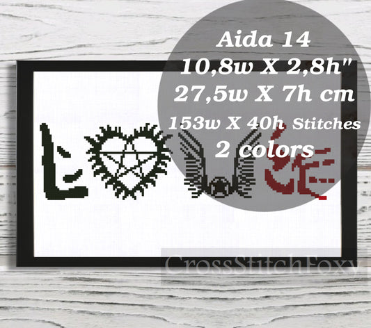 Love Supernatural cross stitch pattern