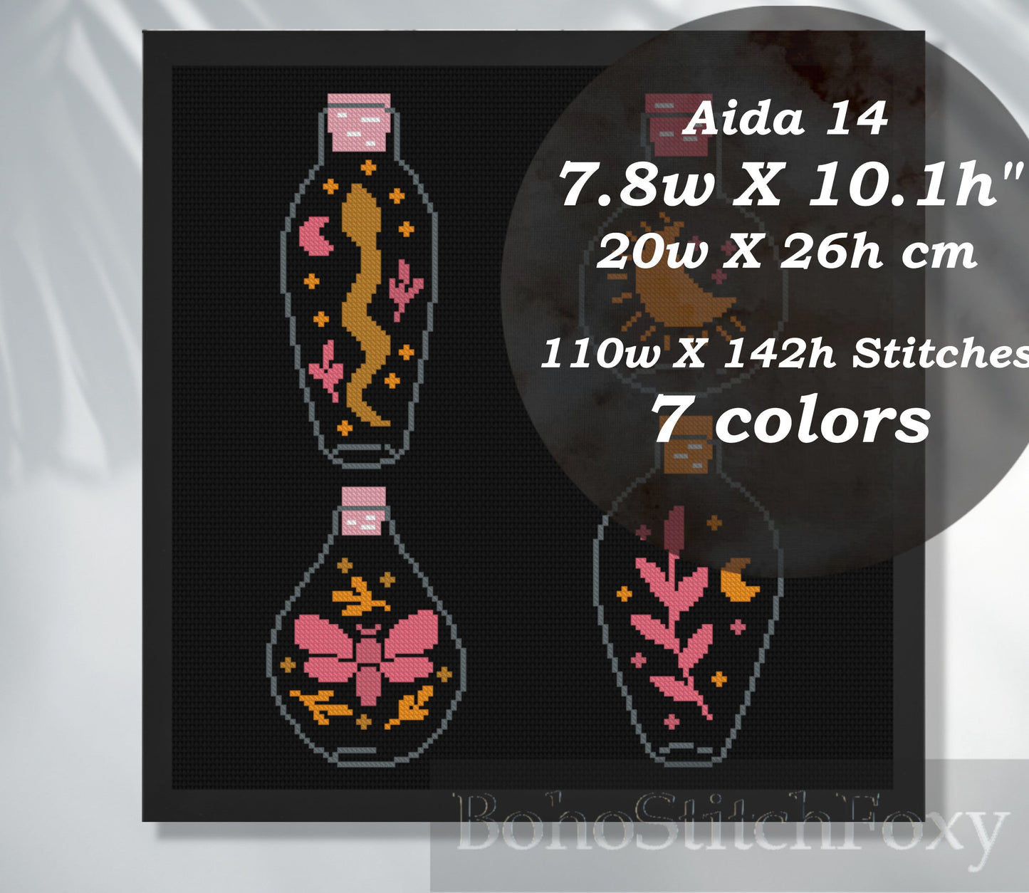 Magic Bottles cross stitch pattern