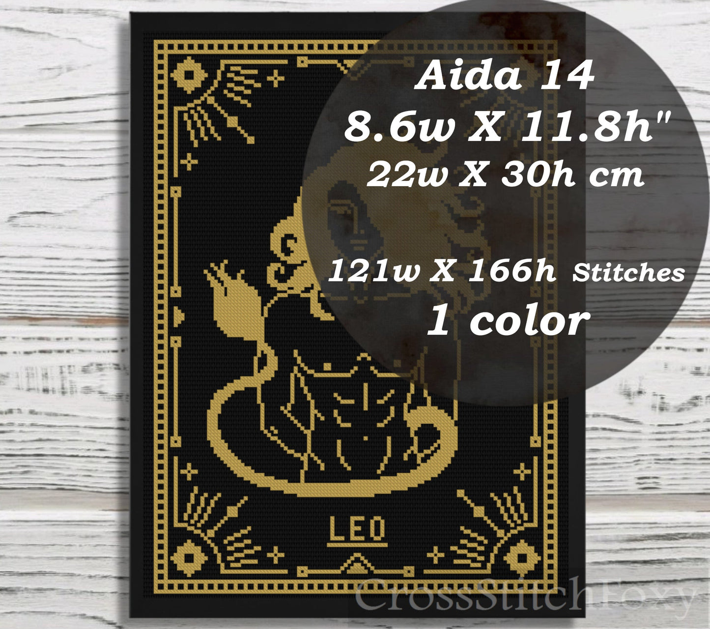 Man Leo Zodiac cross stitch pattern