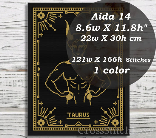 Man Taurus Zodiac cross stitch pattern