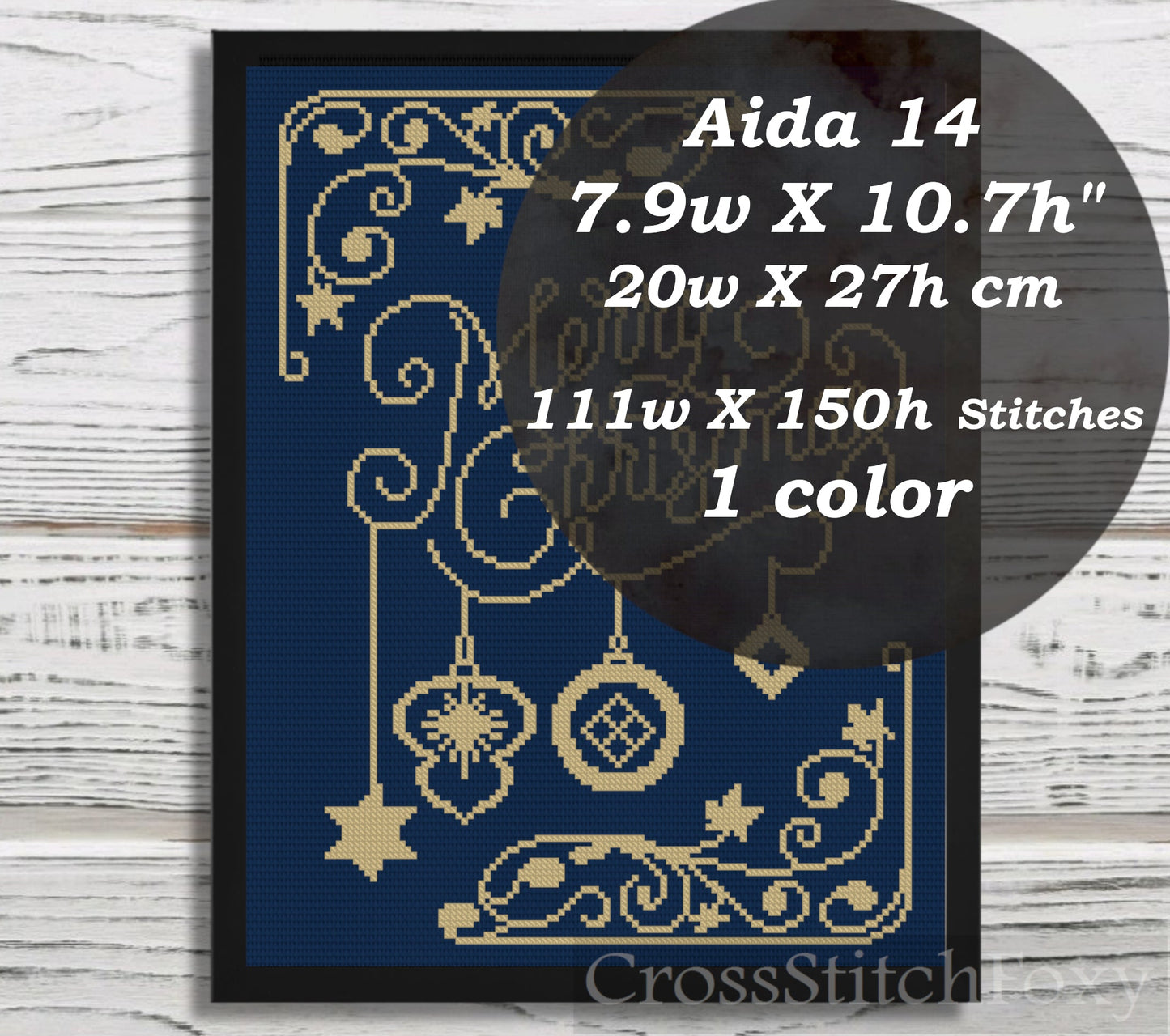 Merry Christmas Lettering cross stitch pattern