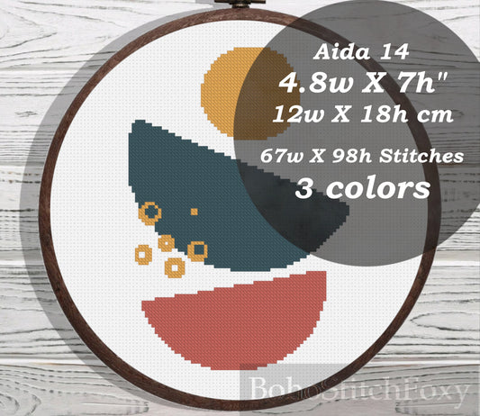 Mid Century Modern cross stitch pattern