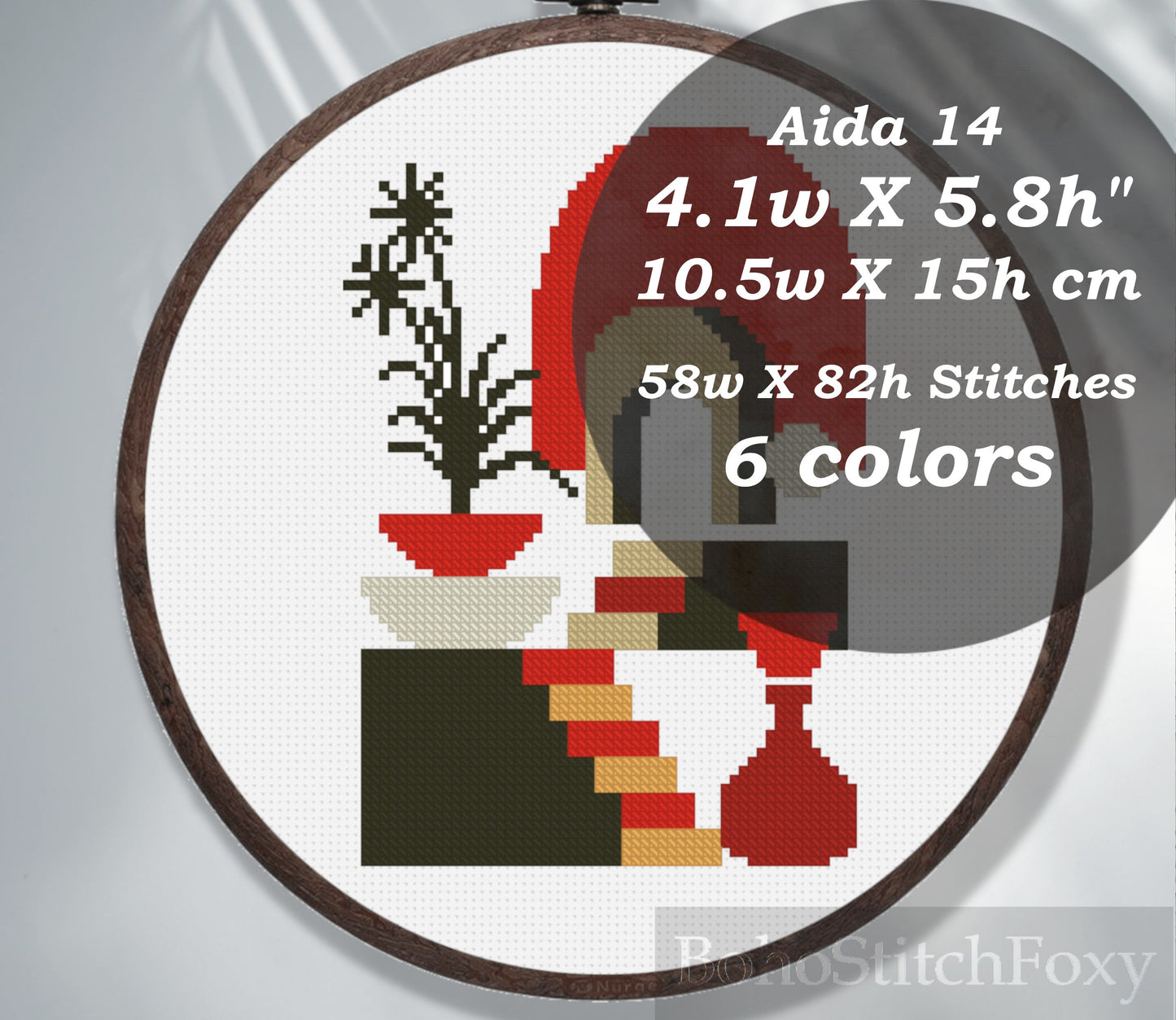 Mid century landscape cross stitch pattern