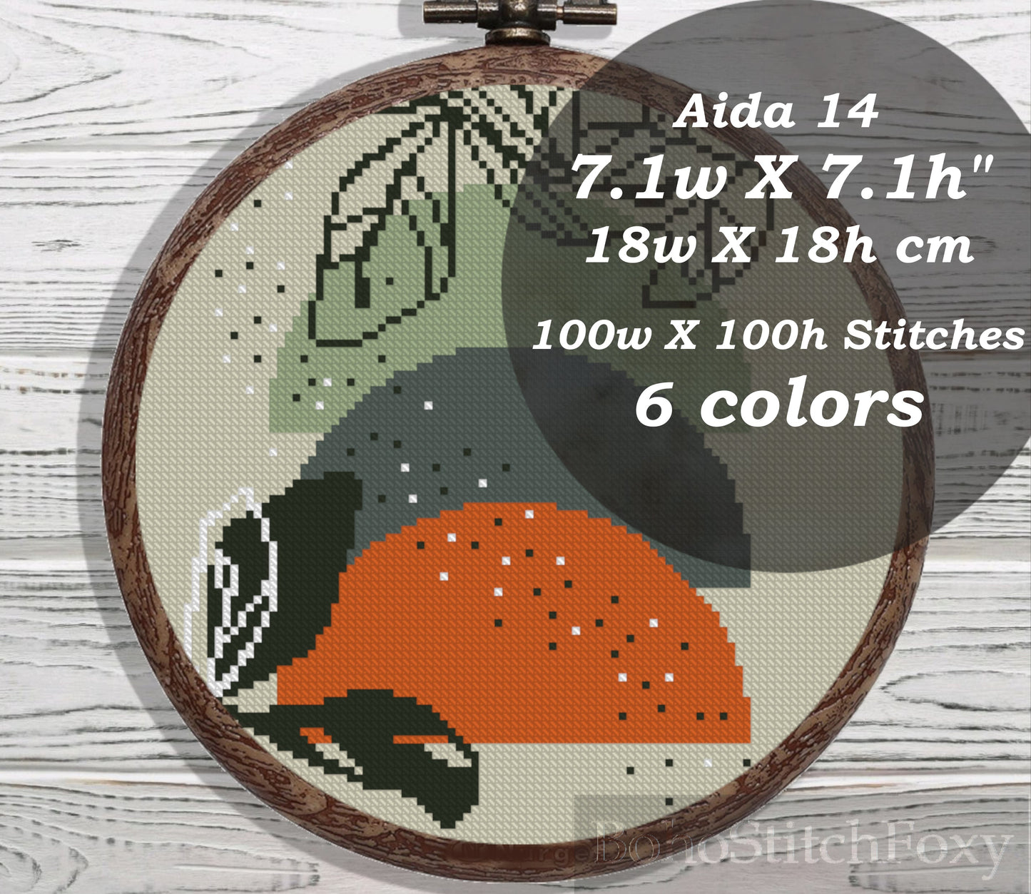 Mid century modern boho cross stitch pattern