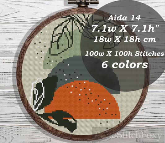 Mid century modern boho cross stitch pattern