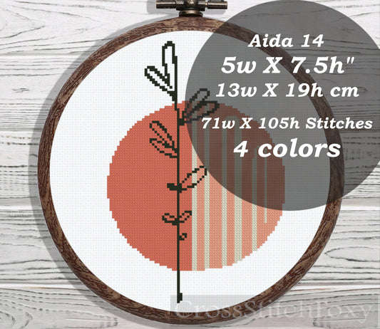 Modern Flower cross stitch pattern