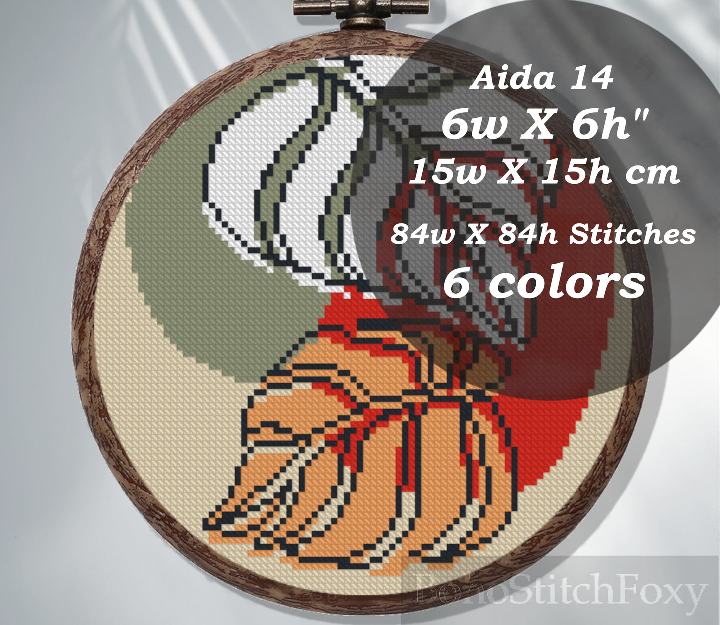 Modern abstract aesthetic leaves cross stitch pattern