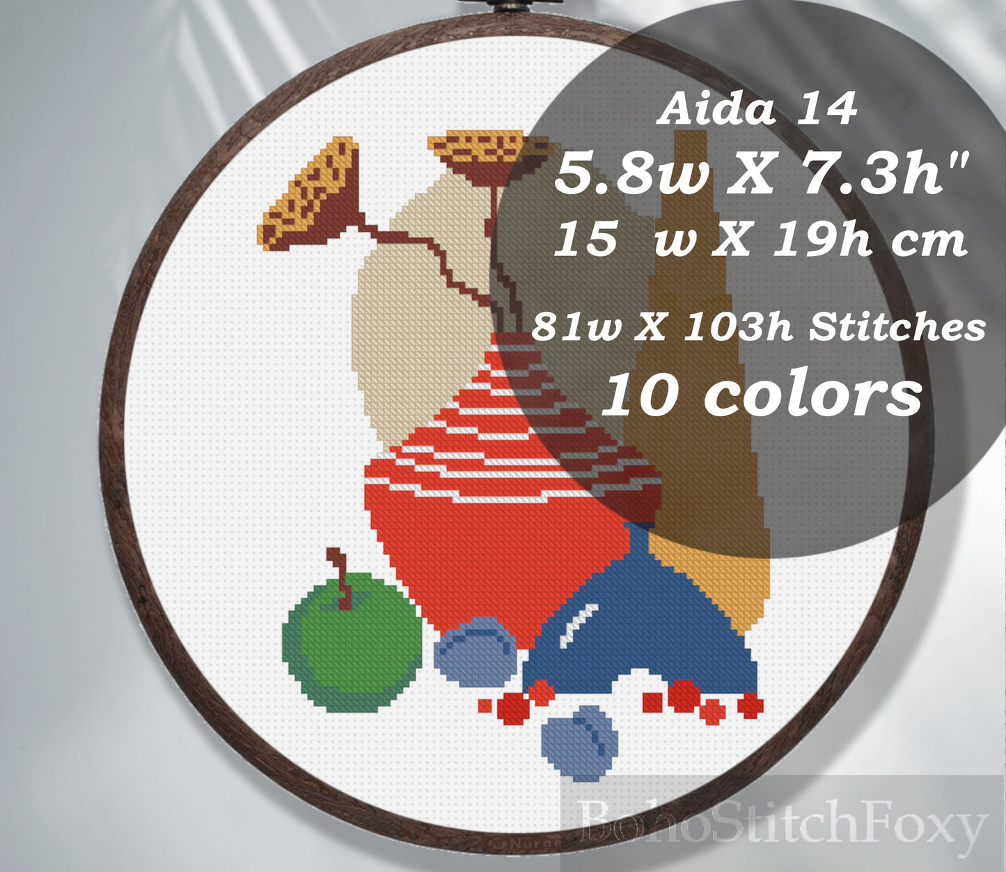 Modern abstract vases still life cross stitch pattern