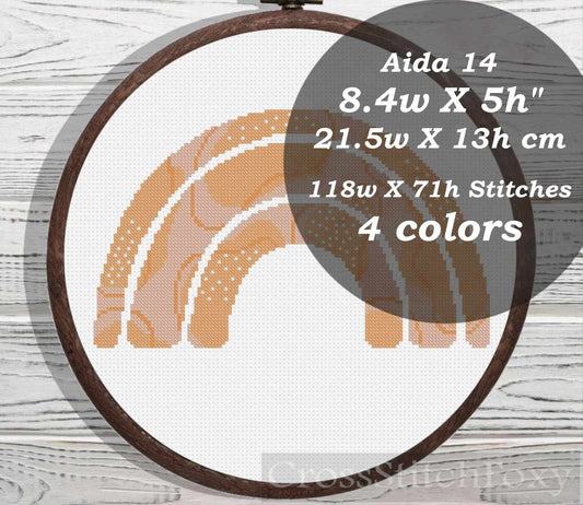 Modern boho rainbow cross stitch pattern