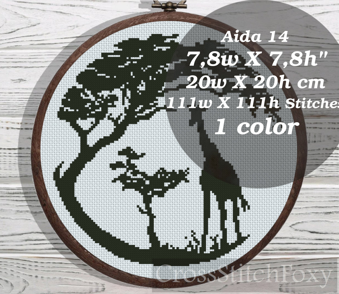 Monochrome giraffe cross stitch pattern