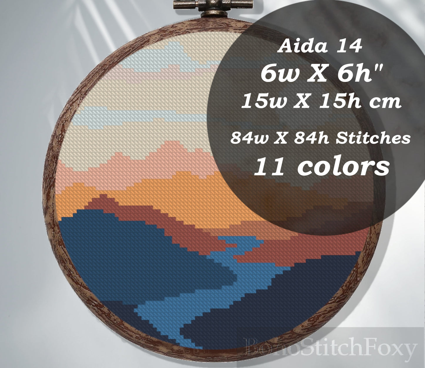 Montain landscape cross stitch pattern