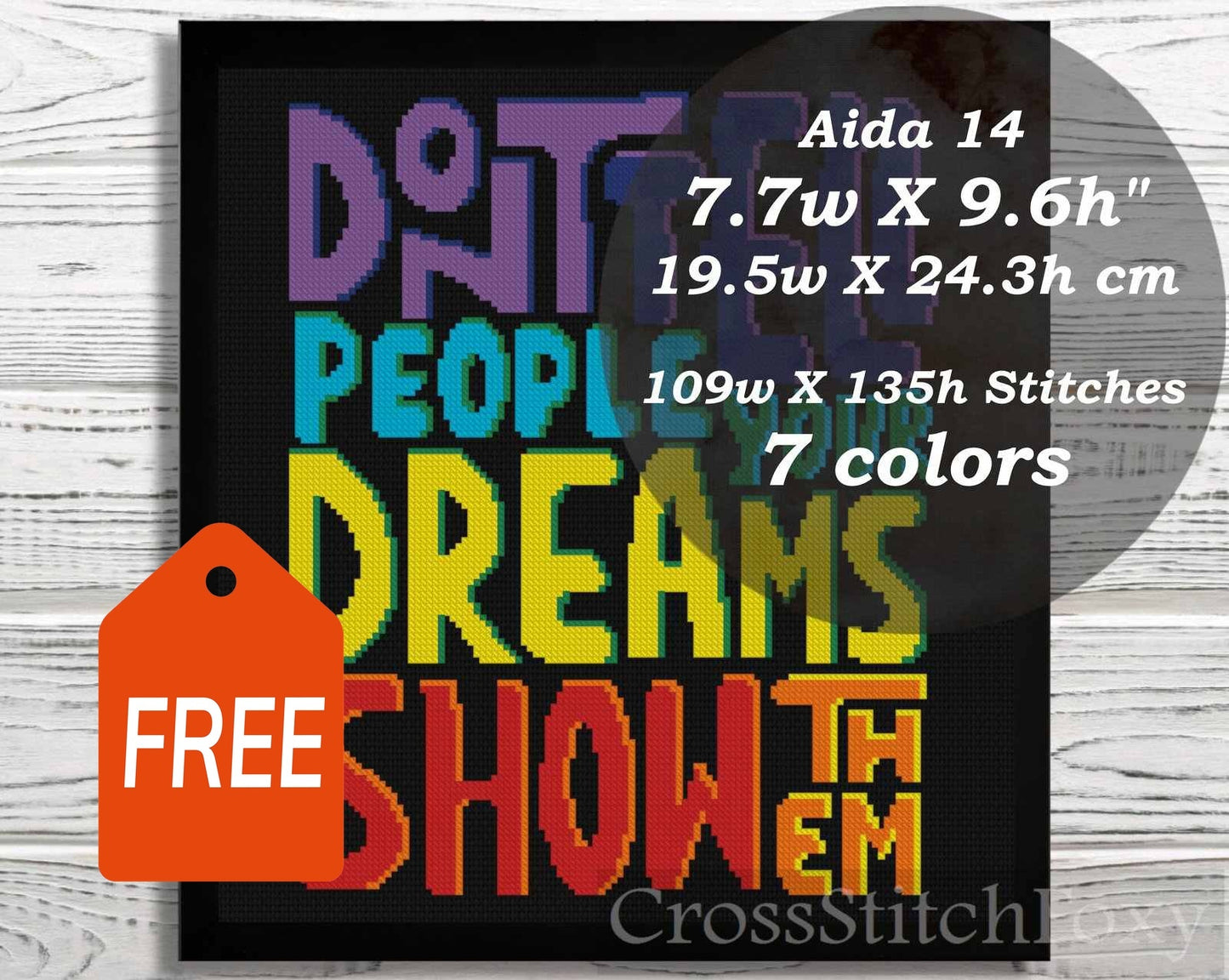 Motivational Quote cross stitch pattern FREE