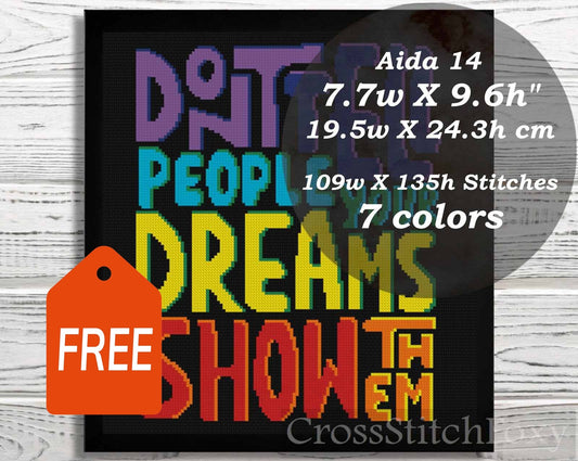 Motivational Quote cross stitch pattern FREE