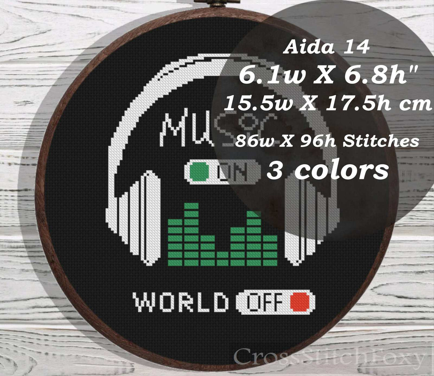 Music On cross stitch pattern