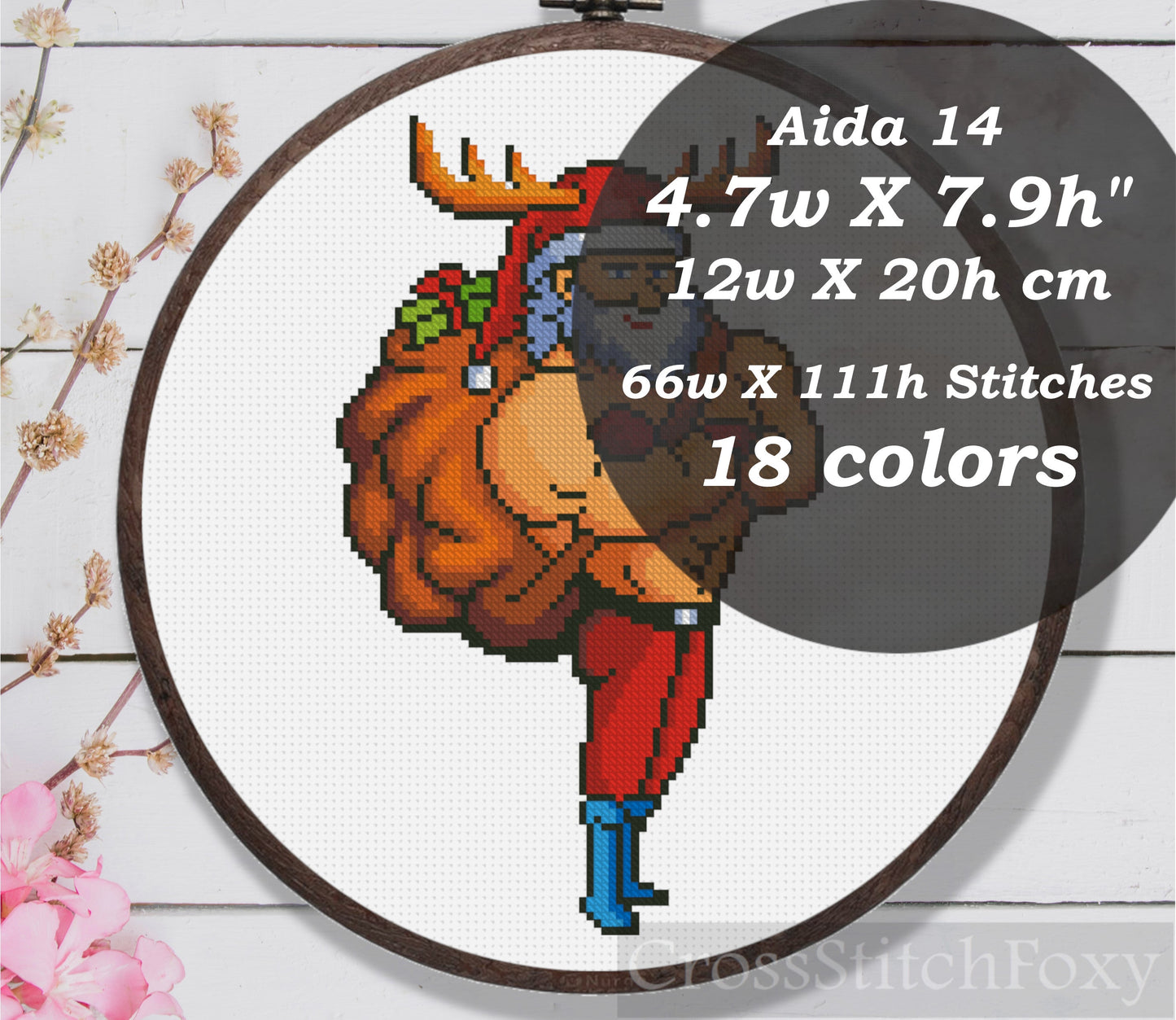 Naked Santa Cross Stitch Pattern