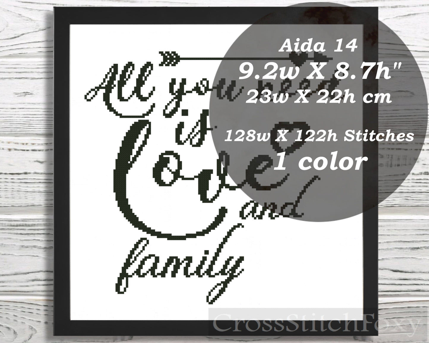 All You Need Is Love And Family cross stitch pattern