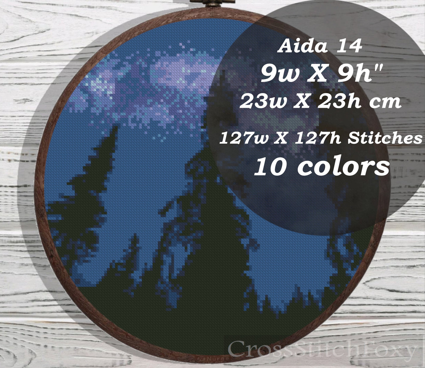Night Forest cross stitch pattern