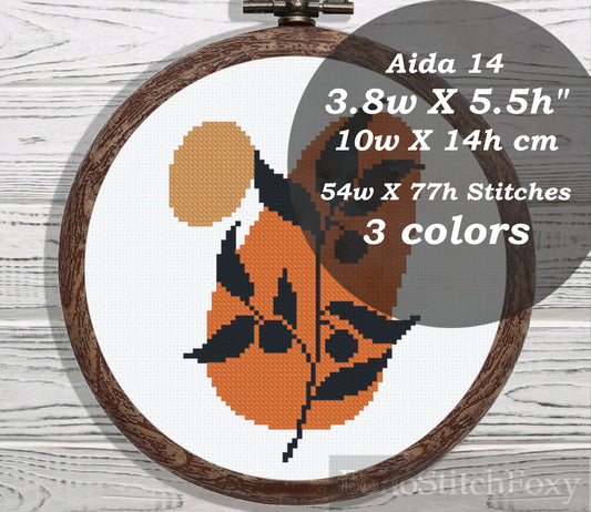 Olive tree branch cross stitch pattern