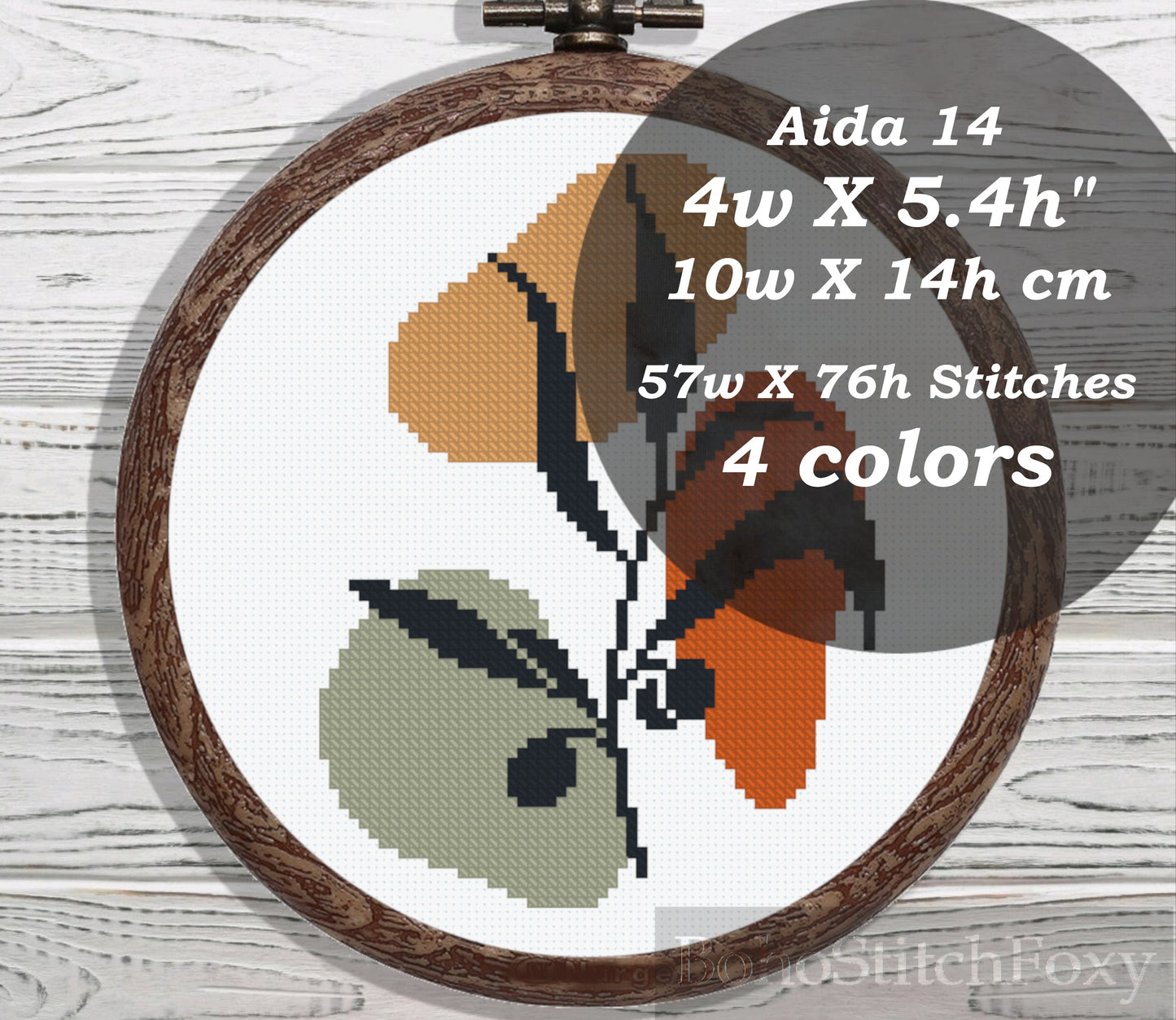 Olive tree branch cross stitch pattern