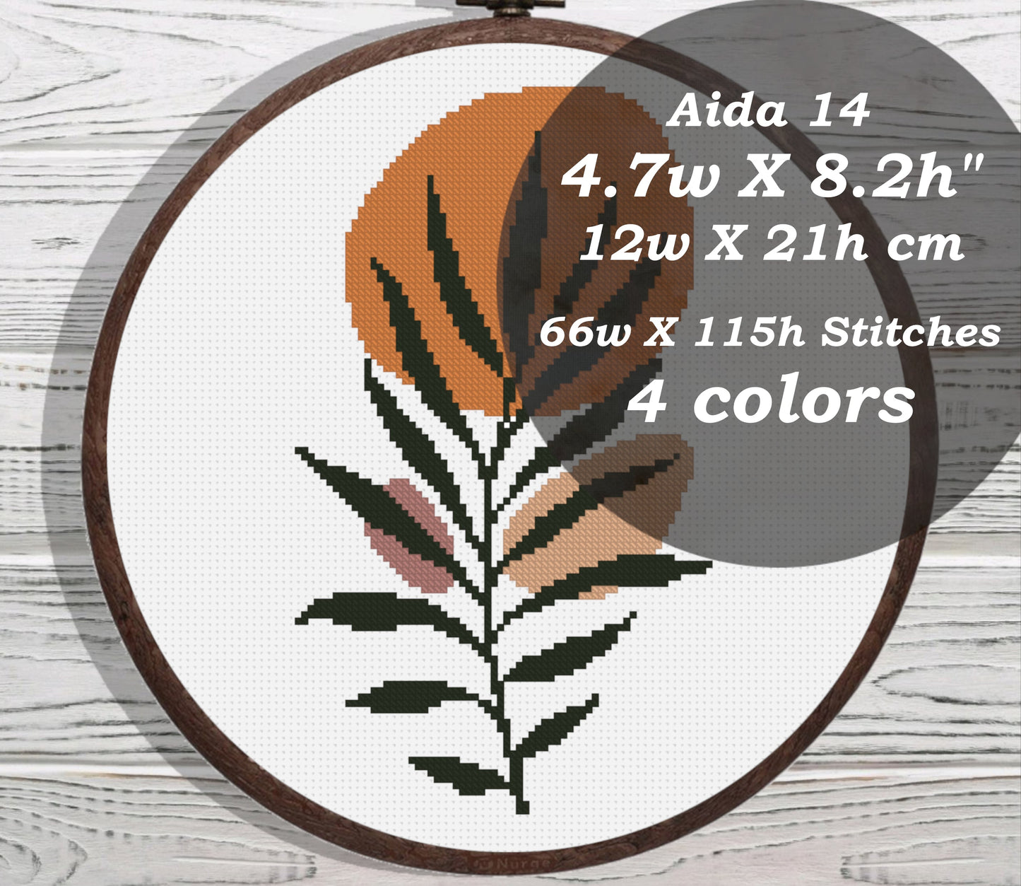 Palm leaves cross stitch pattern