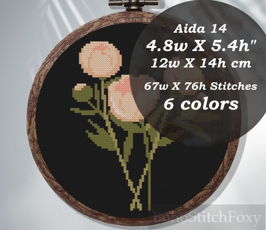 Peony Lotus Poppy Flower Cross Stitch Patterns