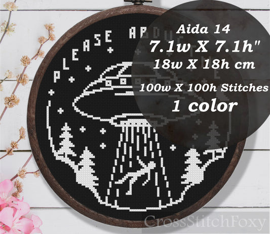 Please Abduct Me cross stitch pattern