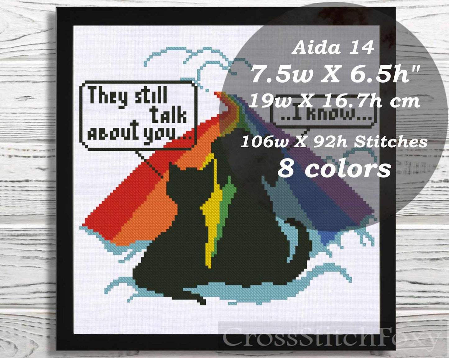 Rainbow Bridge Pet Memorial cross stitch pattern