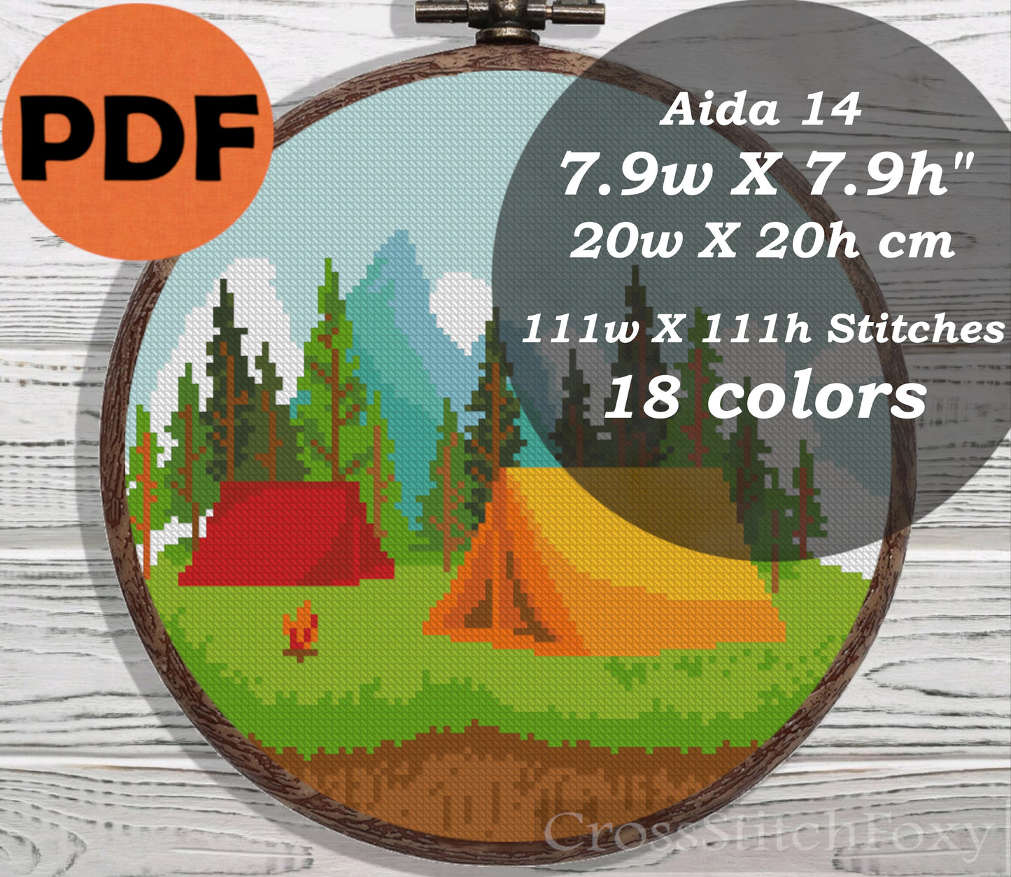 Rock climbing cross stitch pattern