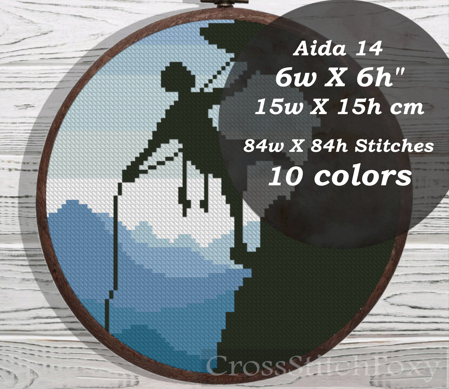 Rock climbing cross stitch pattern